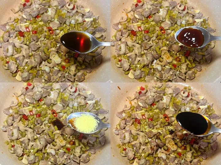 酸豆角炒鸡胗 第 6 步