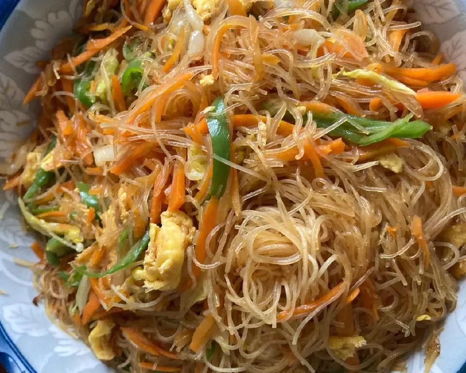 三丝鸡蛋炒粉成品图