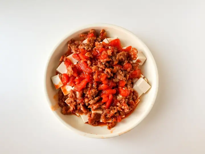 番茄牛肉沫蒸豆腐 第 5 步