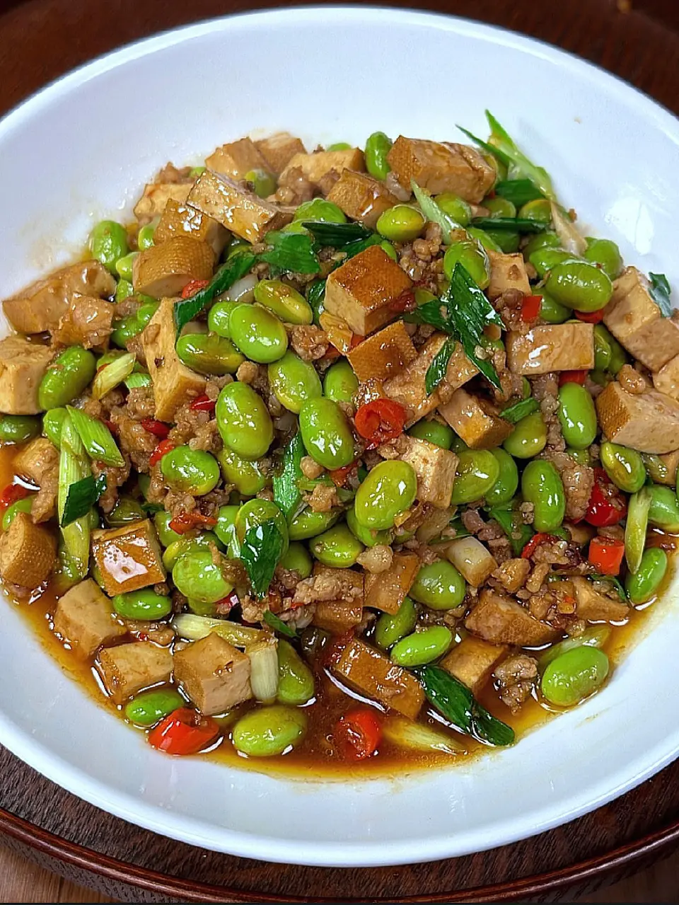 毛豆炒香干成品图