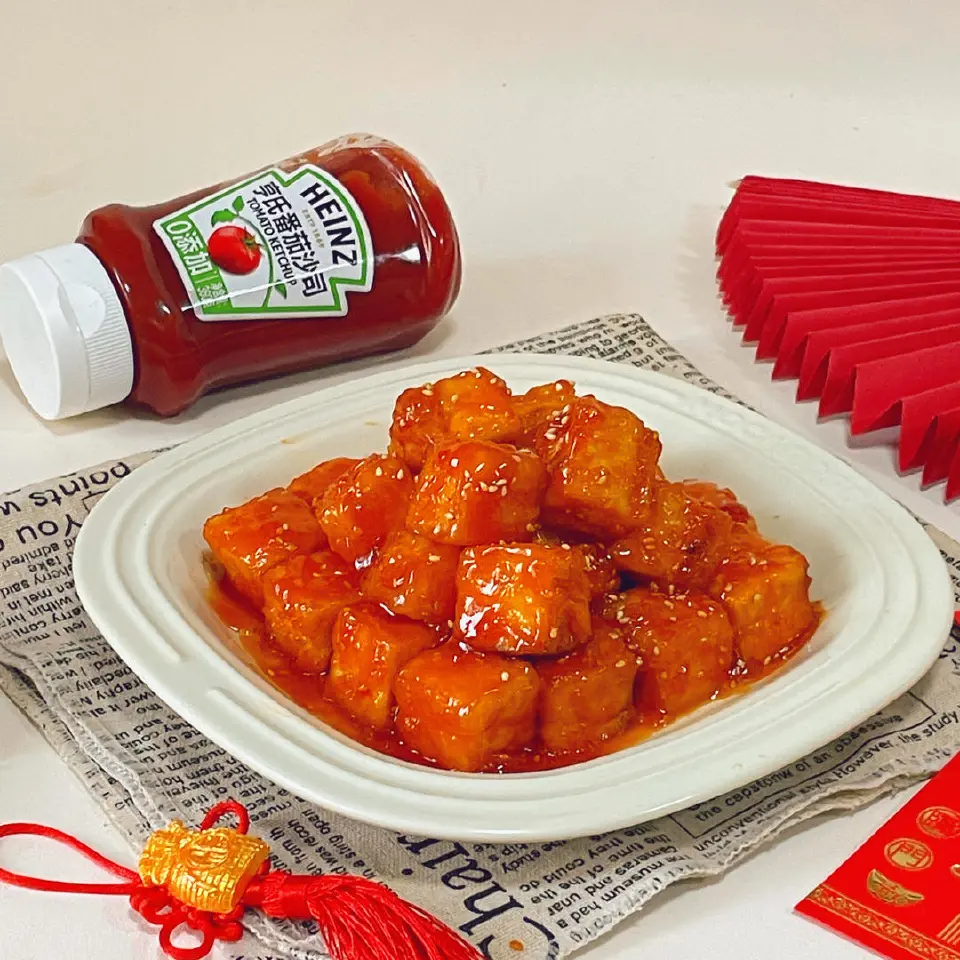 糖醋脆皮豆腐成品图