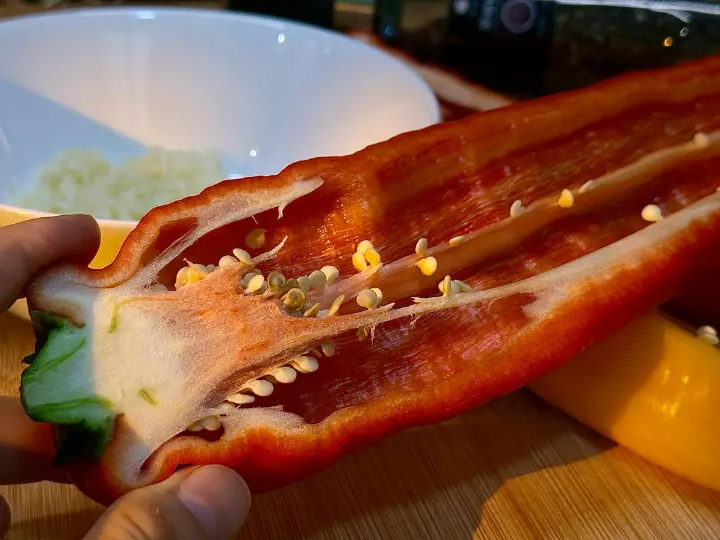 低脂虎皮煎彩椒 第 3 步
