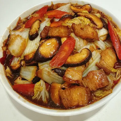 白菜炒香菇