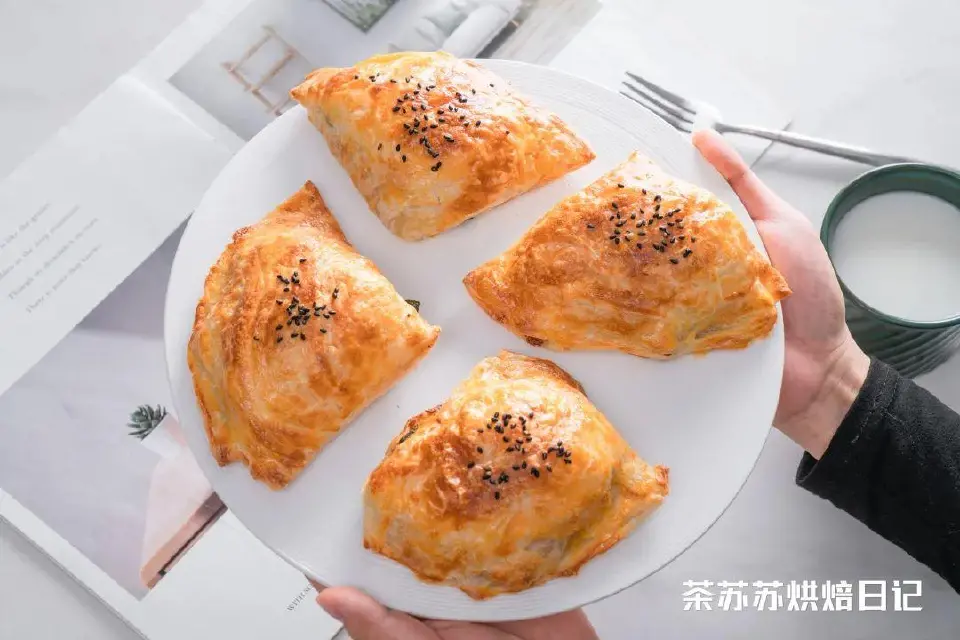 空气炸锅手抓饼三明治成品图