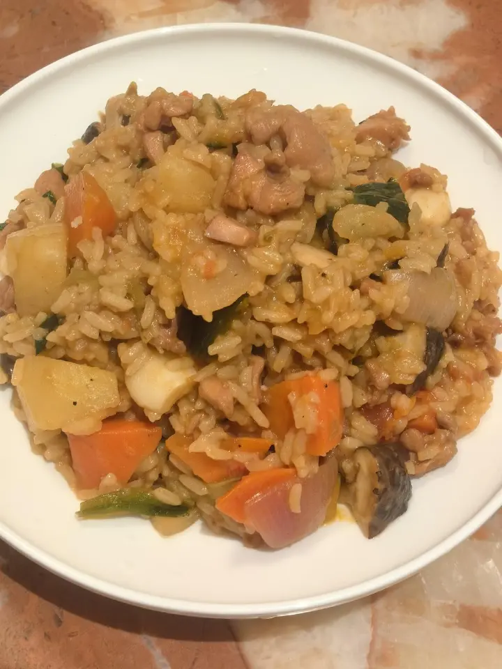 家常鸡肉蔬菜烩饭 第 10 步