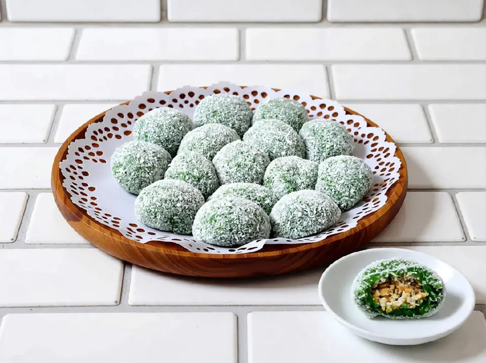 艾草糍粑成品图