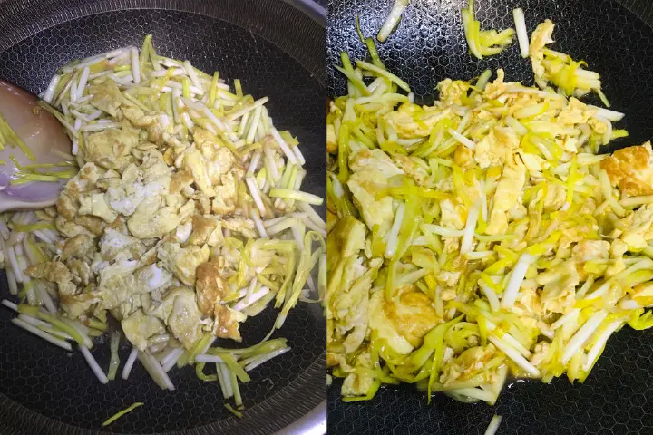 蒜黄炒鸡蛋 第 5 步
