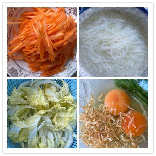 三丝鸡蛋炒粉 第 1 步