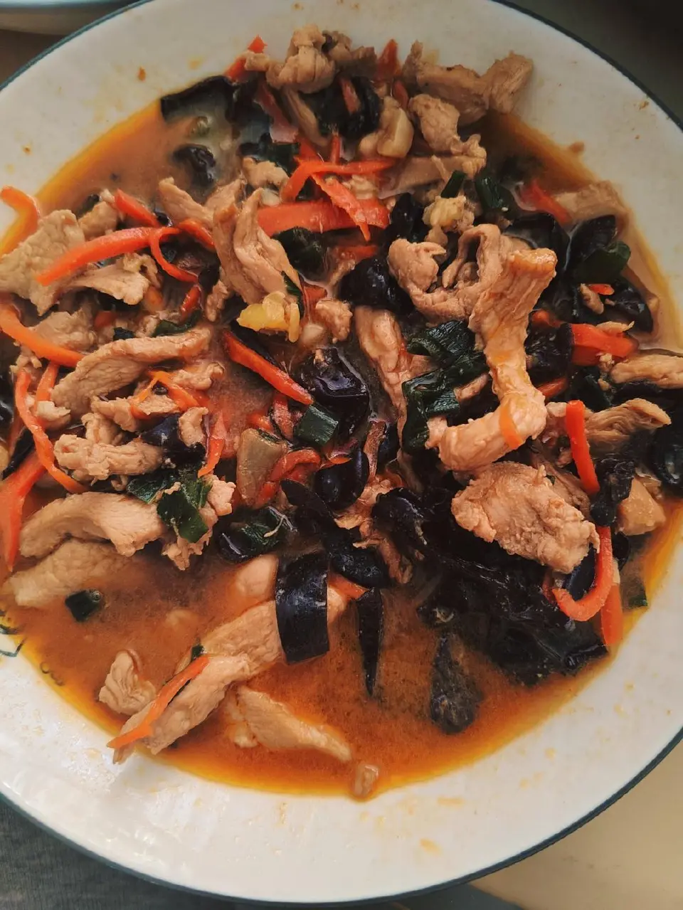 鱼香肉丝（鸡胸肉版）成品图