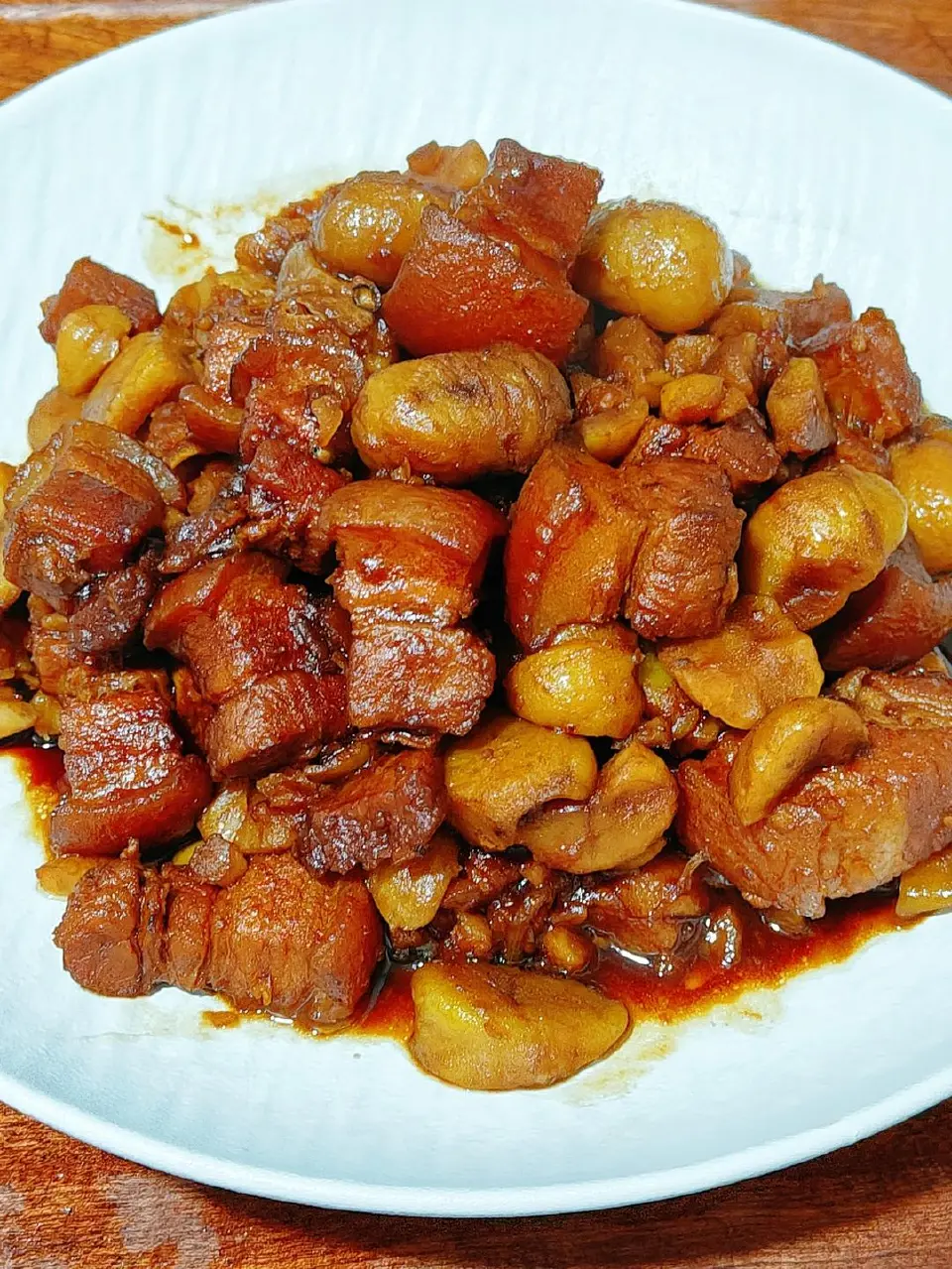 板栗烧肉成品图