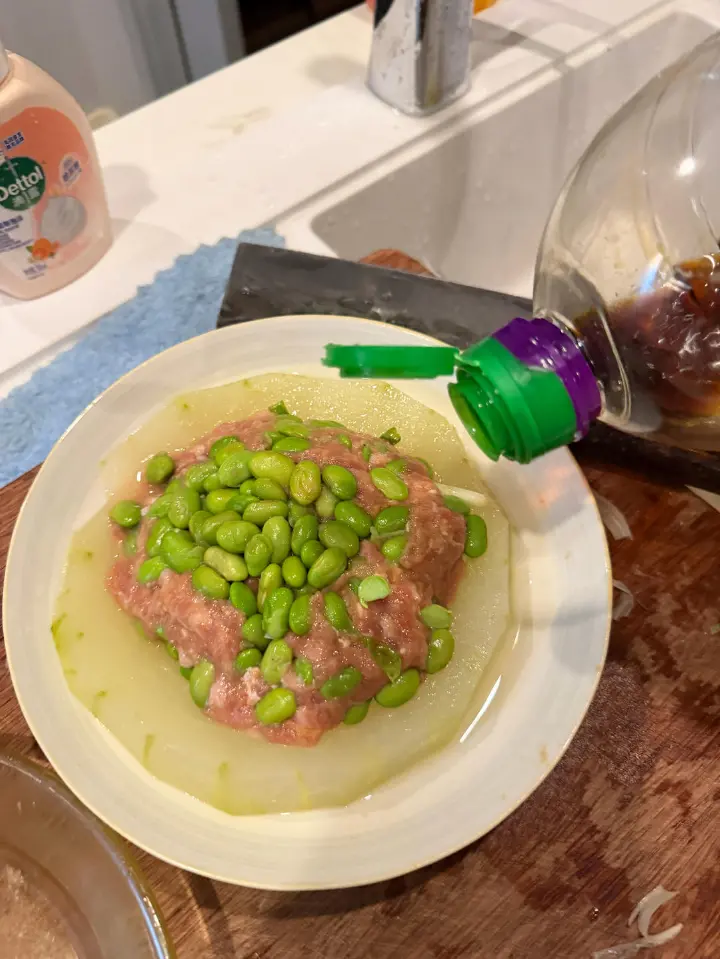 肉末咸蛋黄毛豆蒸冬瓜 第 7 步