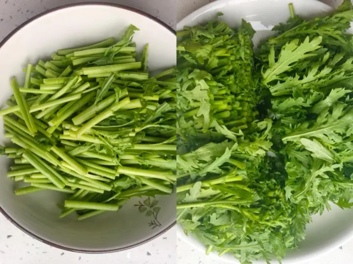 茼蒿炖干豆腐 第 3 步