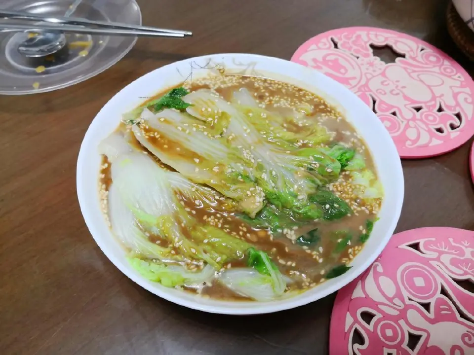 麻酱娃娃菜成品图