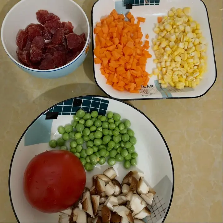 腊肠香菇焖饭 第 2 步