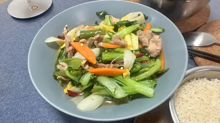 杂菜炒肉 第 10 步