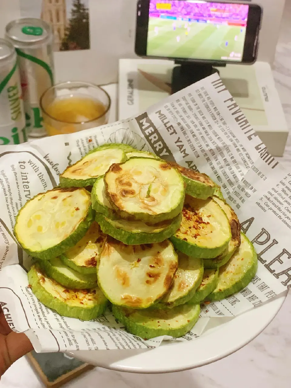 烤西葫芦配香肠成品图