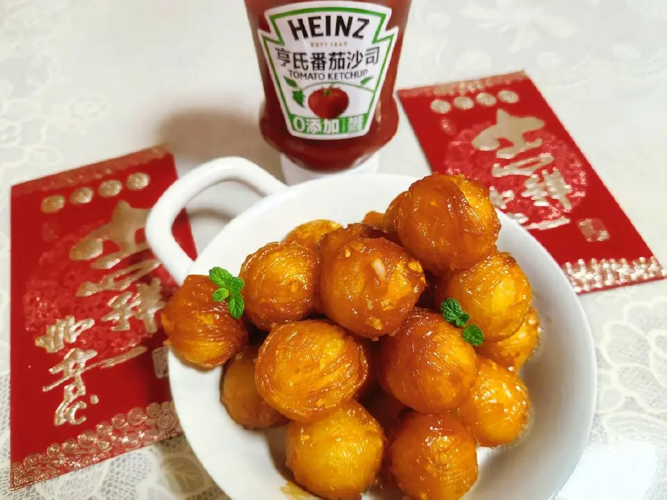 糖醋鹌鹑蛋成品图