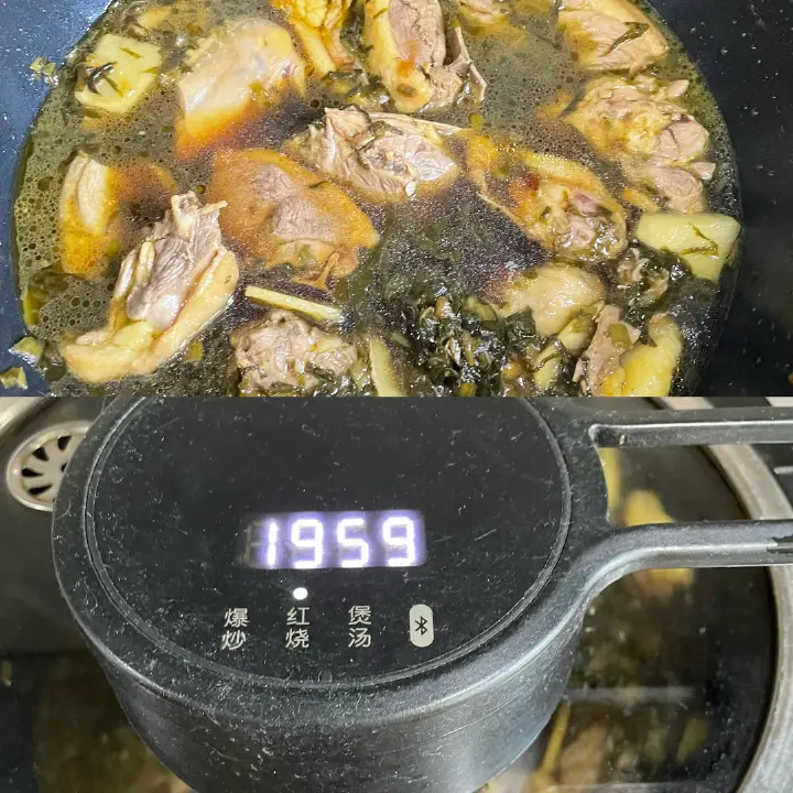 雪菜烧鸭肉 第 3 步