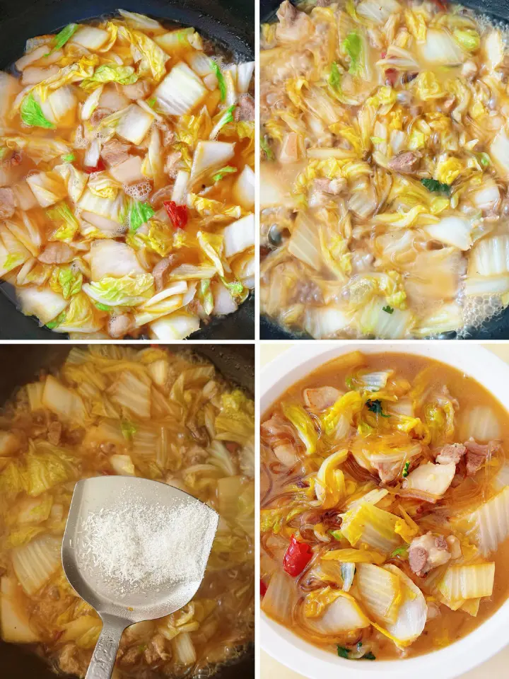 五花肉炖白菜粉条 第 3 步