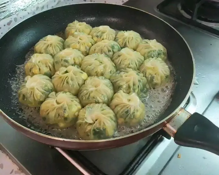 饺子皮版素馅生煎包 第 7 步