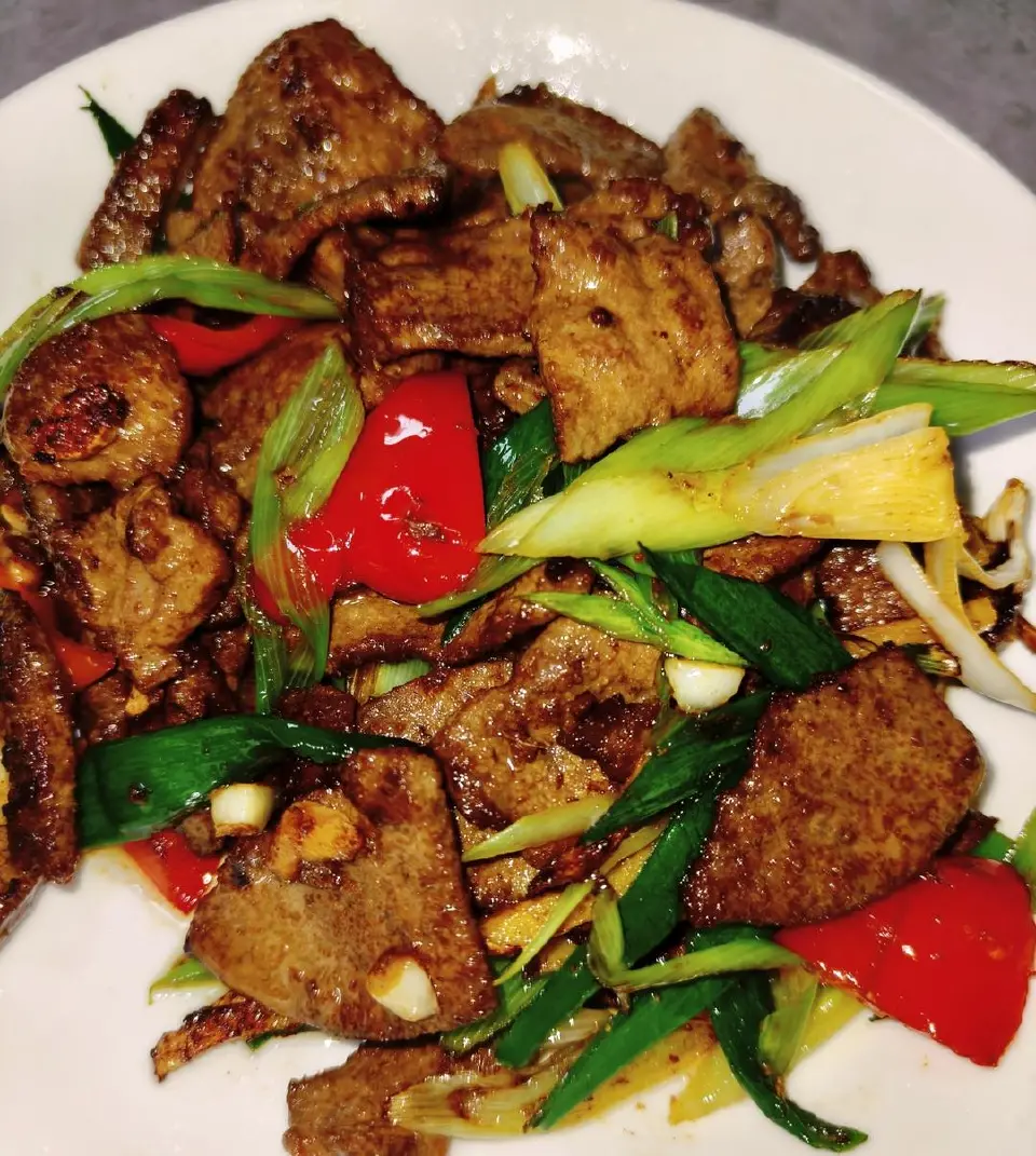 爆炒猪肝成品图