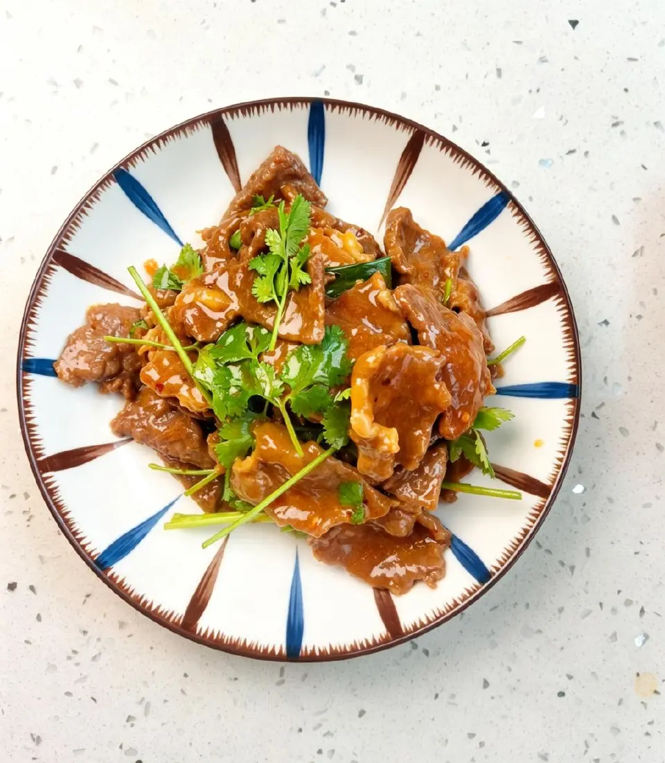 香辣捞汁牛肉片成品图