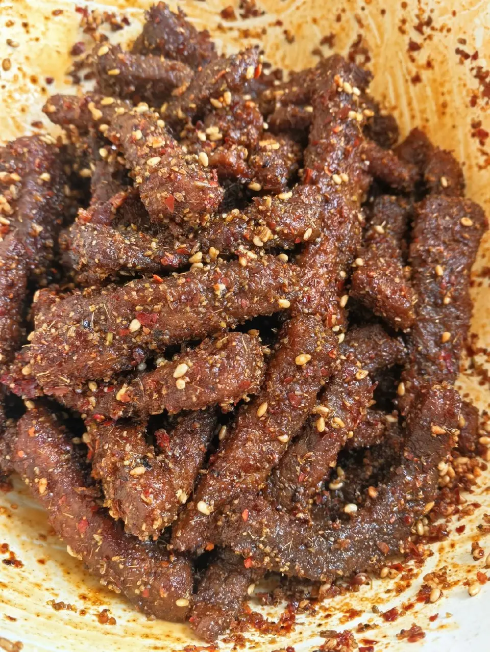 自制麻辣牛肉干成品图