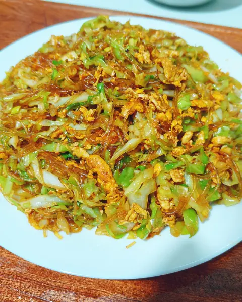 粉丝鸡蛋炒包菜