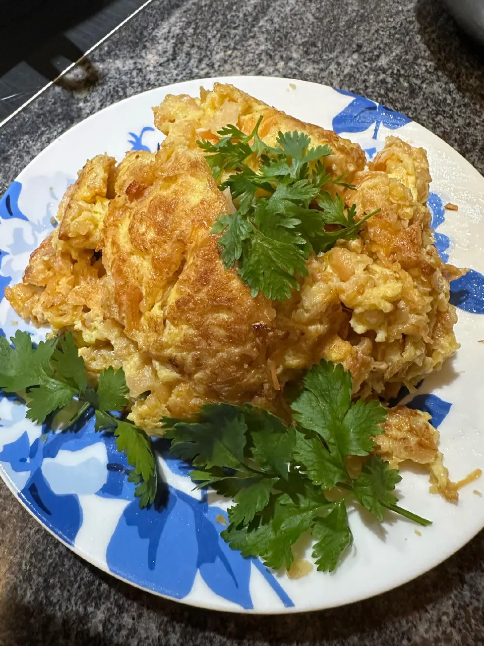 菜脯煎蛋成品图