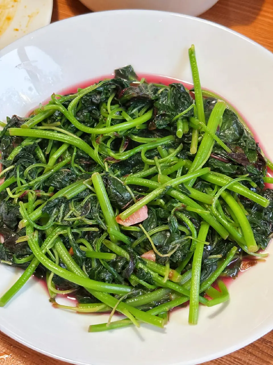 清炒红苋菜成品图