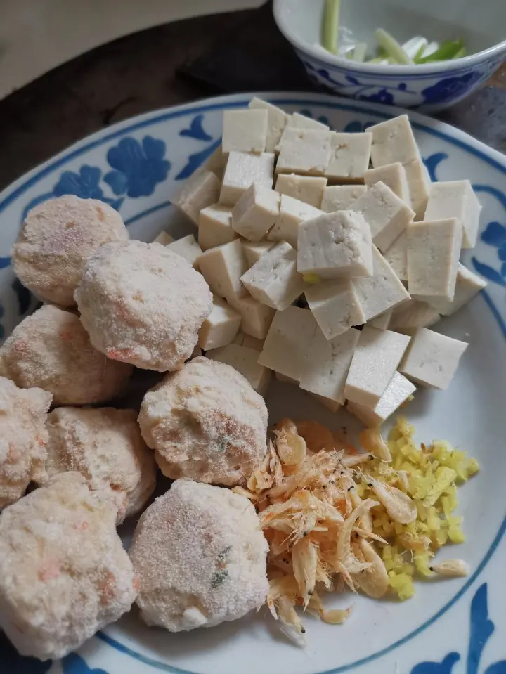 鸡肉丸豆腐虾皮汤 第 2 步