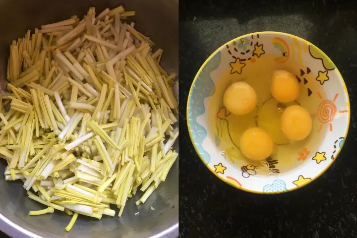 蒜黄炒鸡蛋 第 1 步