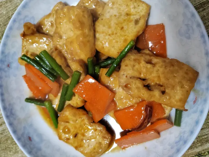炸豆腐烧蒜苔 第 12 步