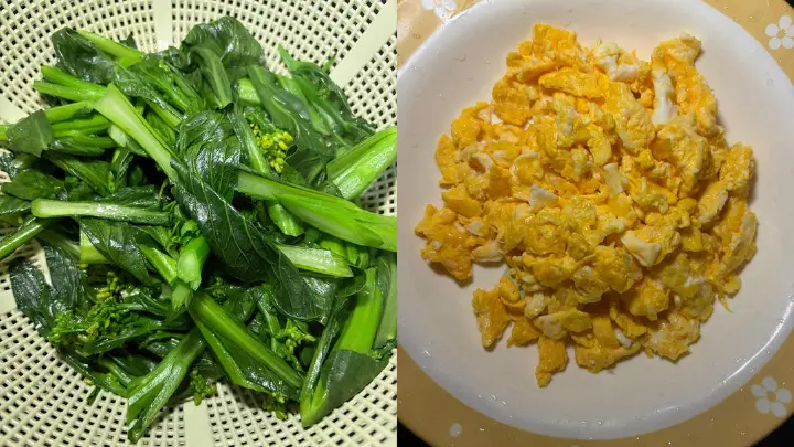菜心鸡蛋炒面 第 6 步