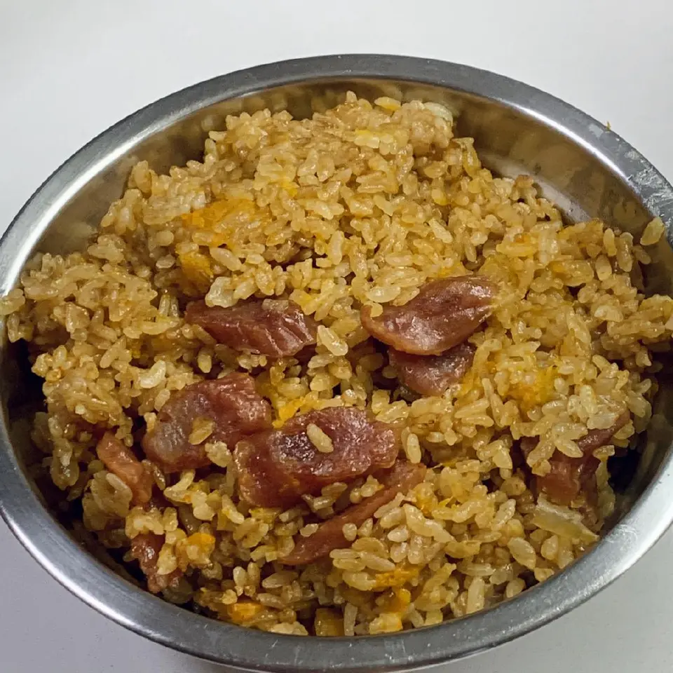 南瓜腊肠焖饭成品图