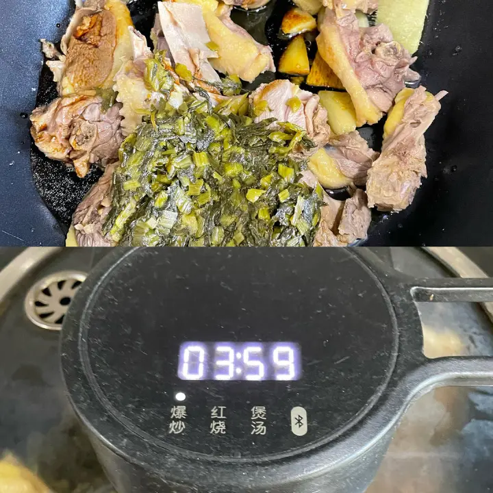 雪菜烧鸭肉 第 2 步