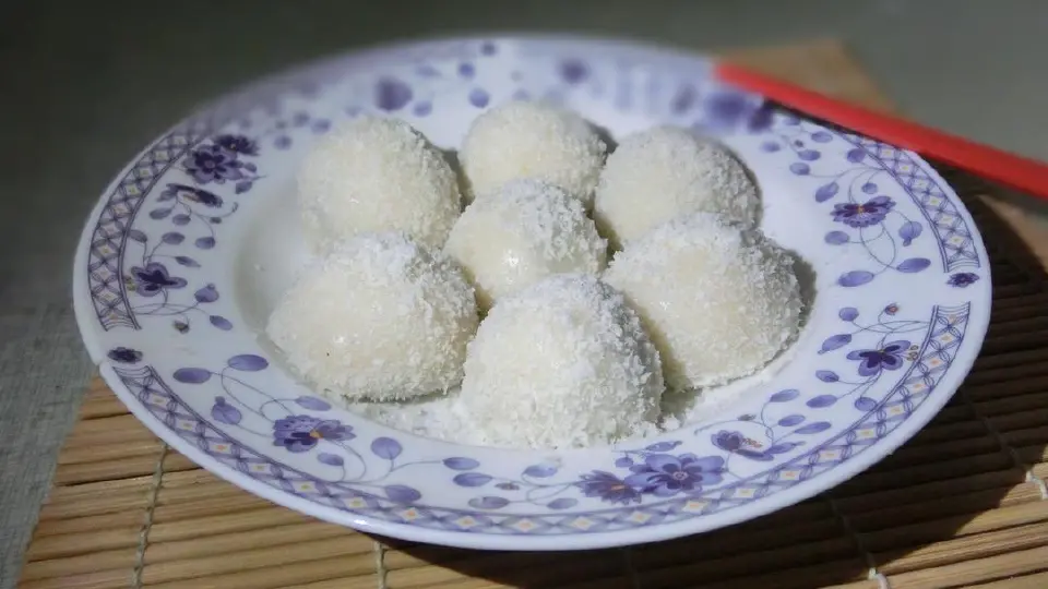 豆沙糯米糍成品图