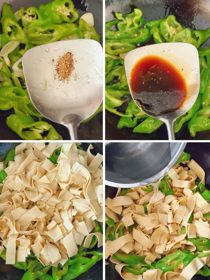尖椒炒豆皮 第 2 步