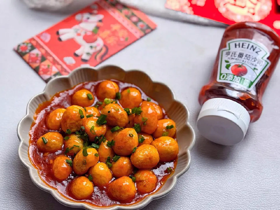 糖醋虎皮鹌鹑蛋成品图