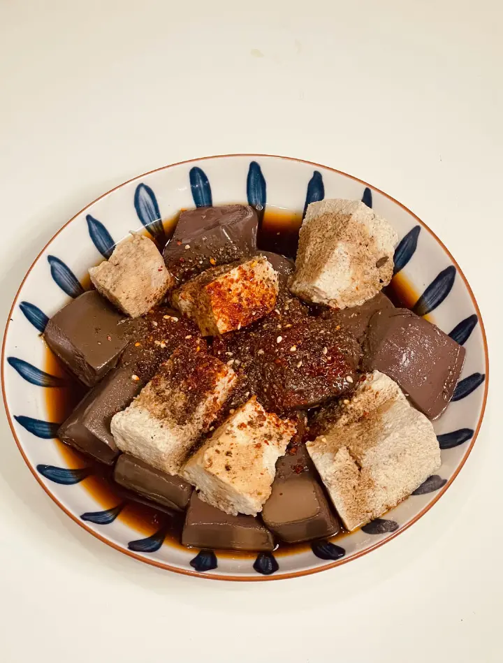 油泼鸭血豆腐 第 3 步