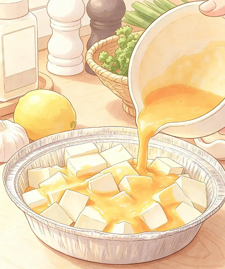 空气炸锅鸡蛋豆腐 第 2 步