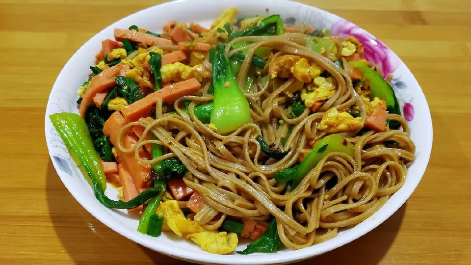 懒人炒荞麦面成品图