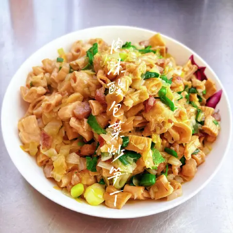 肉沫酸包菜炒笋丁