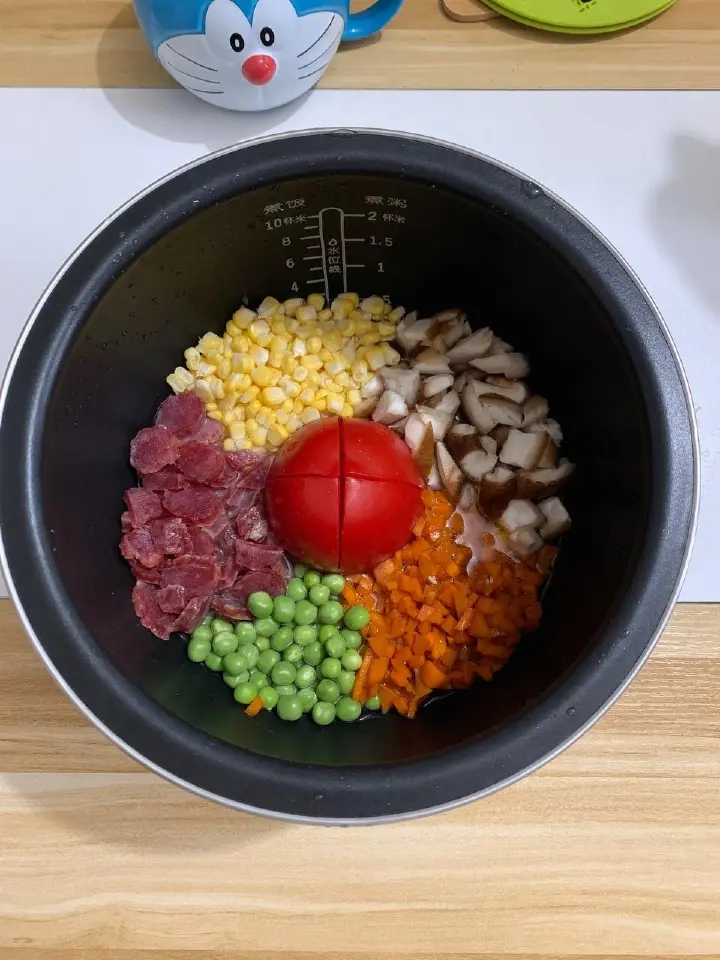 腊肠香菇焖饭 第 4 步