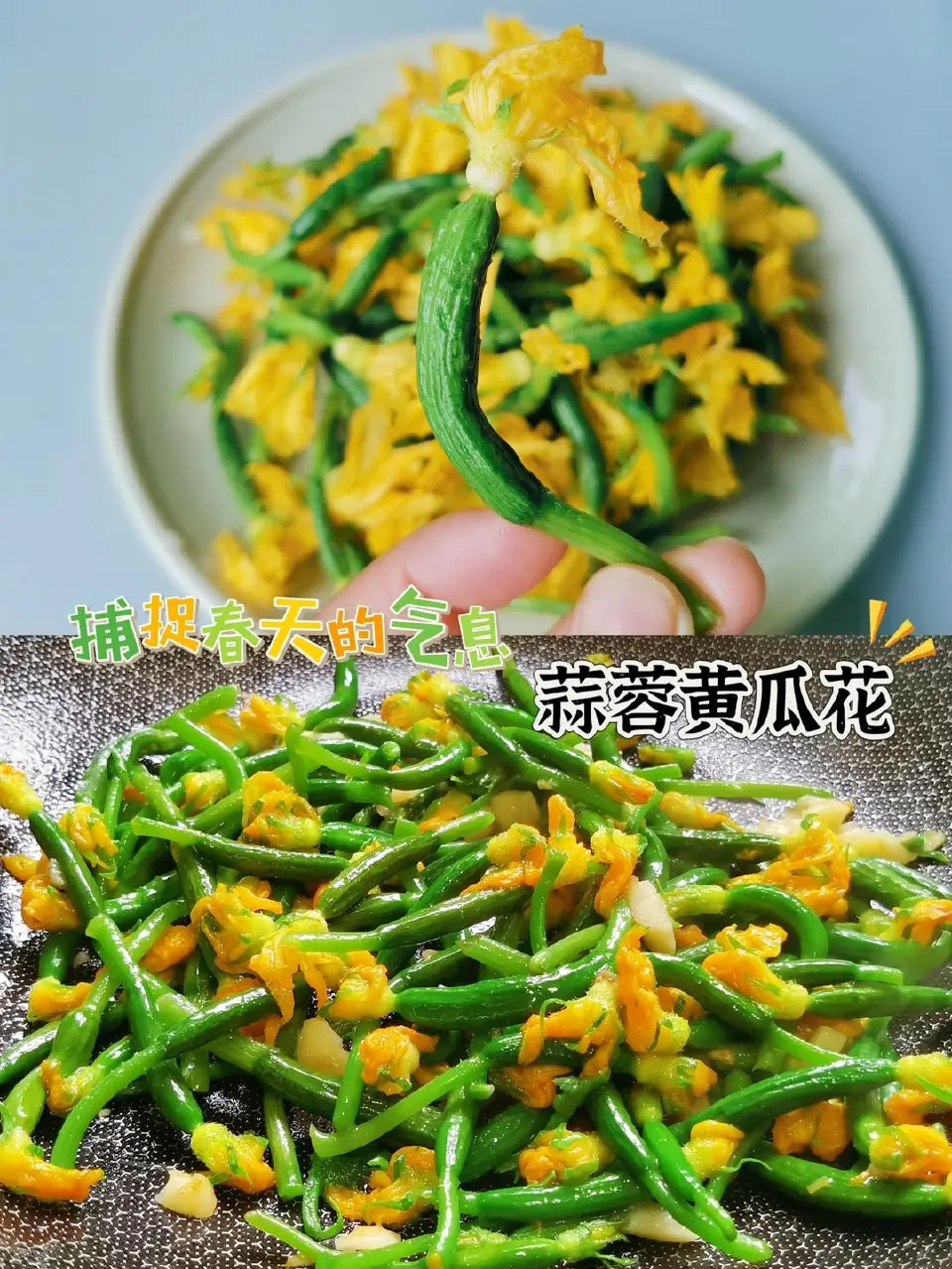 蒜蓉虾米炒黄瓜花成品图
