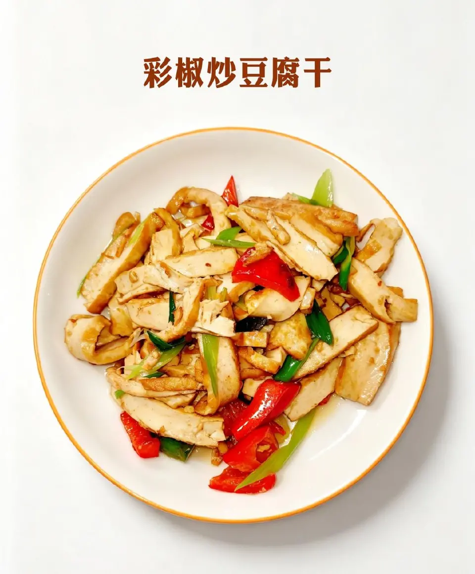 彩椒炒豆腐干成品图