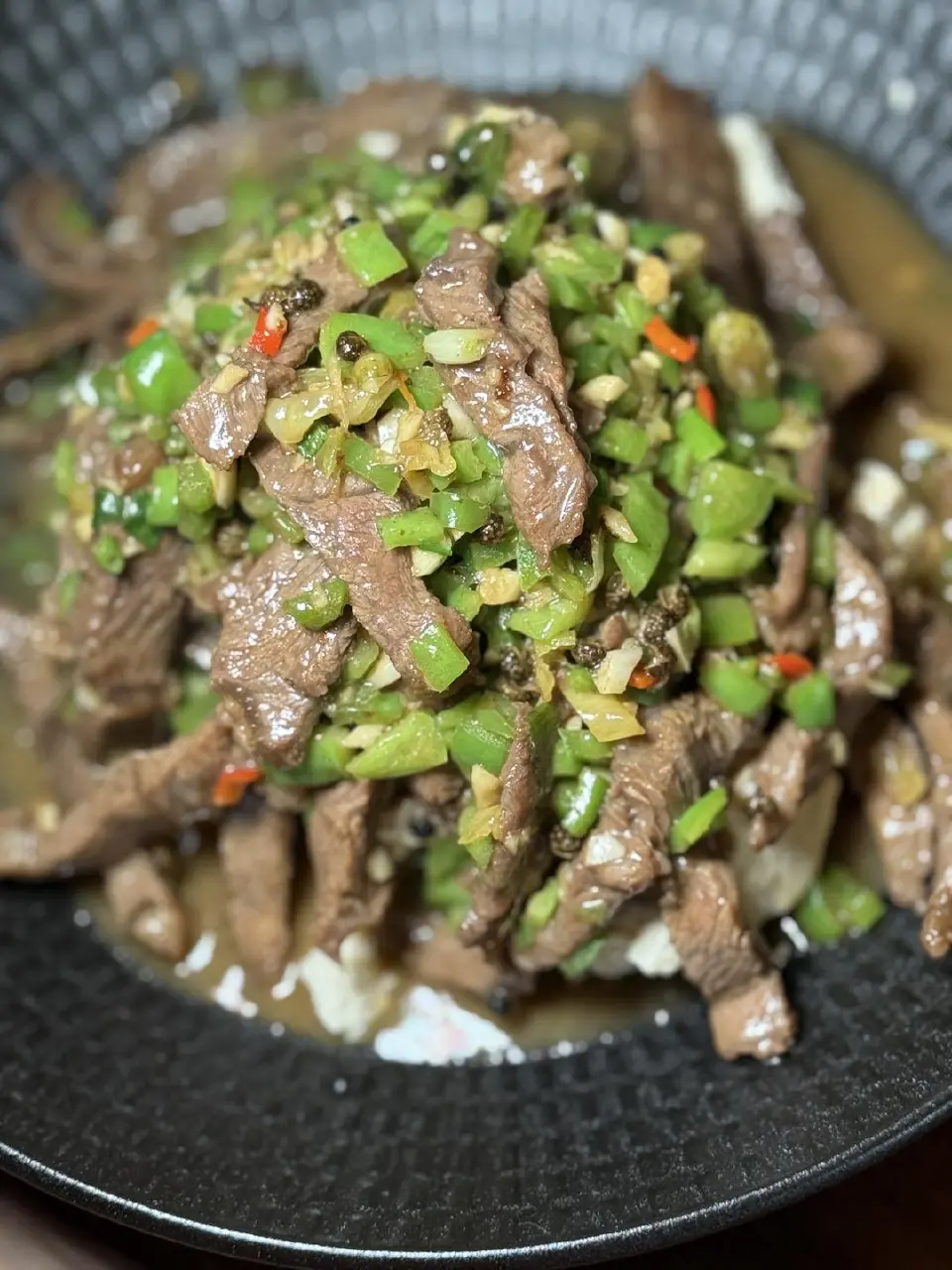 椒麻牛肉豆腐成品图