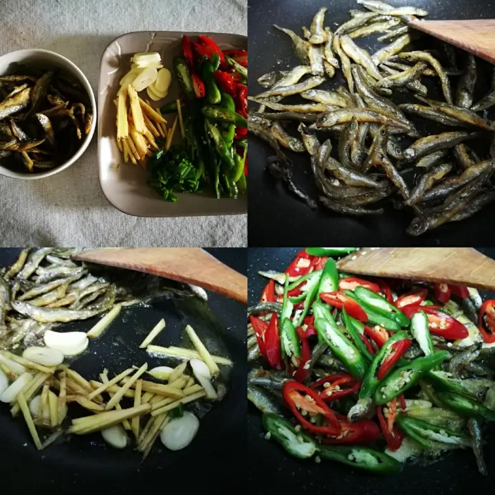 辣椒小炒河鱼干 第 1 步