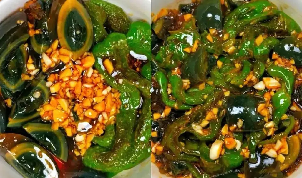 青椒皮蛋成品图