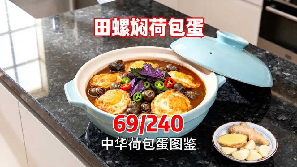 田螺焖荷包蛋成品图